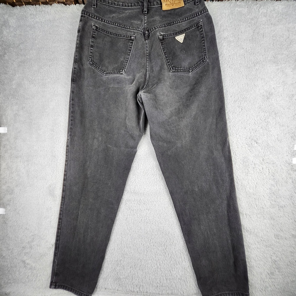 VTG Guess Jeans Mens 36 Faded Black Relaxed Tapered 2 Button Denim USA 90s 39075 - Picture 5 of 11